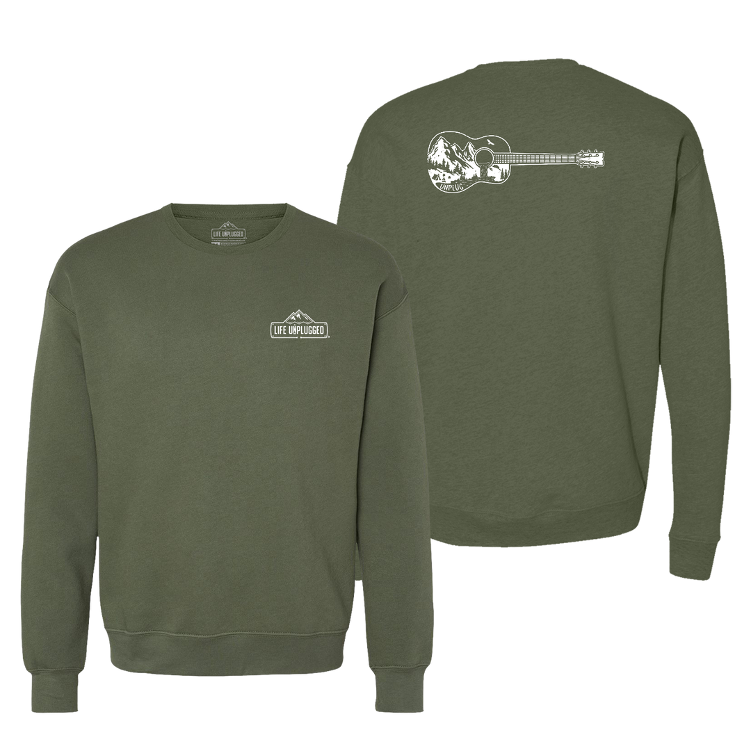 Guitar Mountain Scene Midweight Super Soft Crewneck Sweatshirt