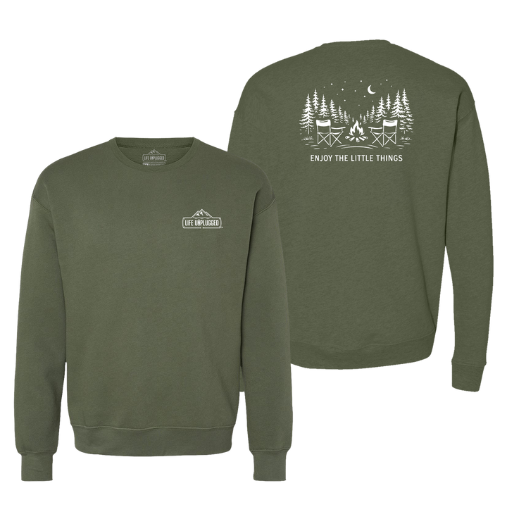 Enjoy The Little Things Campfire scene Midweight Super Soft Crewneck