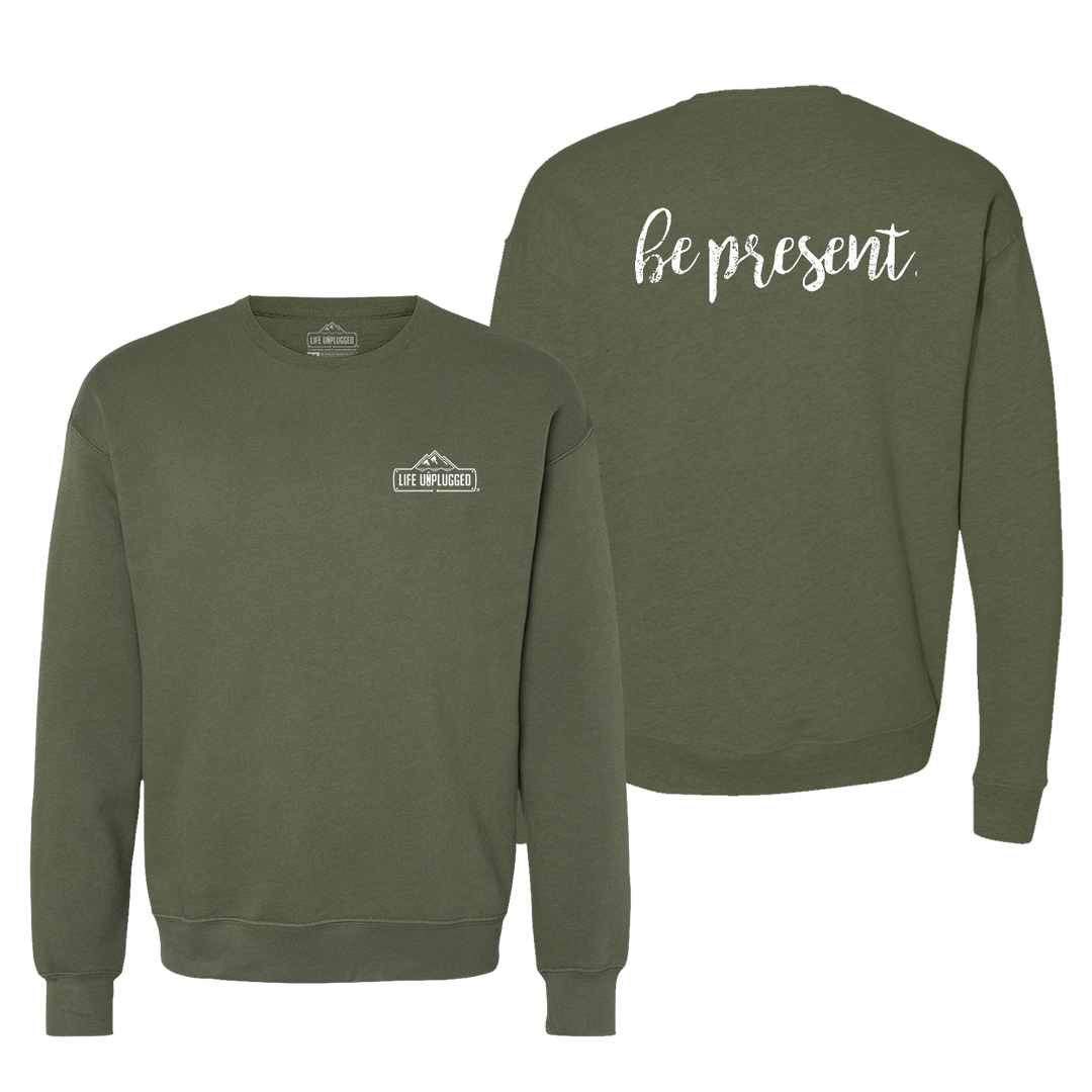 Be Present Cursive Midweight Super Soft Crewneck Sweatshirt