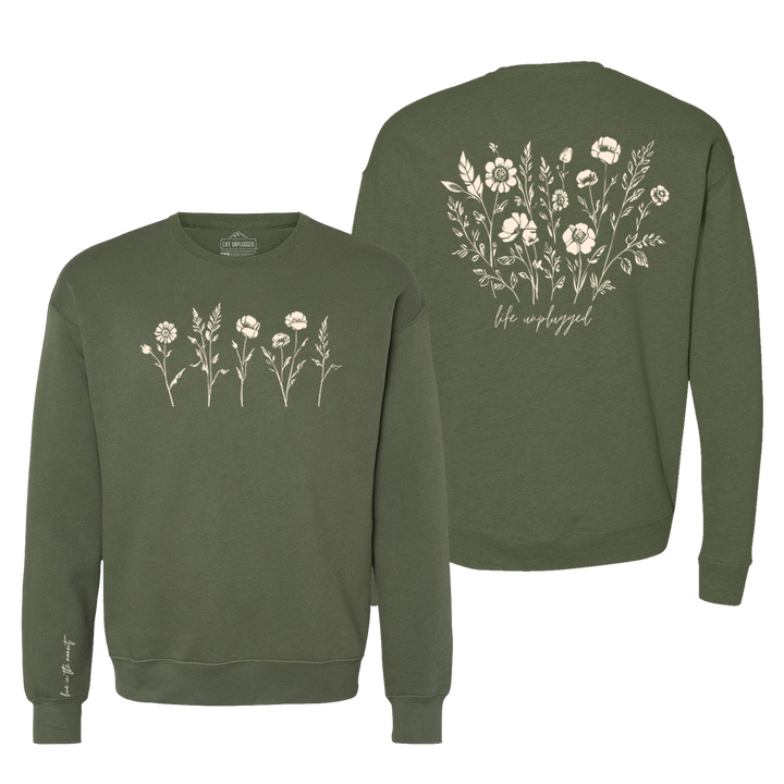 Live in the Moment Wildflower Midweight Super Soft Crewneck