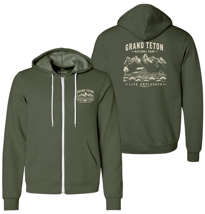 GRAND TETON NATIONAL PARK Supersoft Midweight Zip Up Hoodie