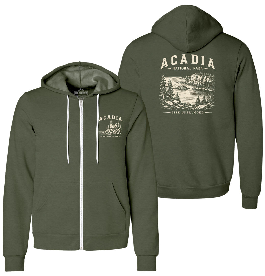 ACADIA NATIONAL PARK Supersoft Midweight Zip Up Hoodie