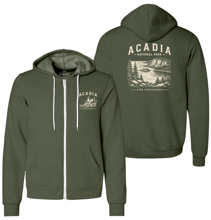 ACADIA NATIONAL PARK Supersoft Midweight Zip Up Hoodie