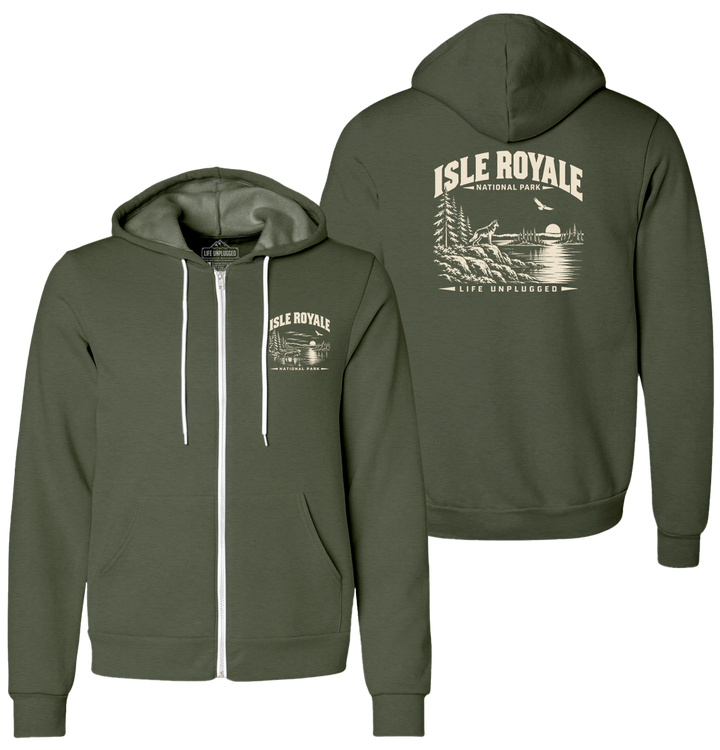 ISLE ROYALE NATIONAL PARK Supersoft Midweight Zip Up Hoodie