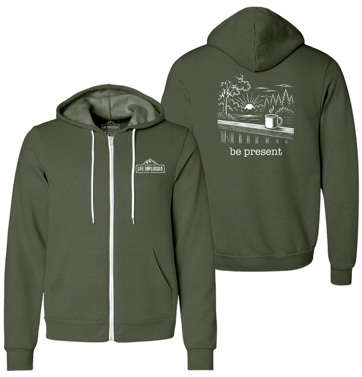 BACK PORCH COFFEE Supersoft Midweight Zip Up Hoodie