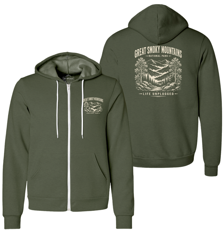GREAT SMOKY MOUNTAINS NATIONAL PARK Supersoft Midweight Zip Up Hoodie