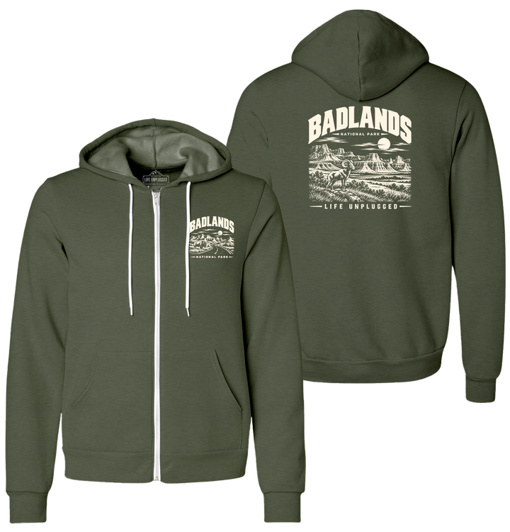 BADLANDS NATIONAL PARK Supersoft Midweight Zip Up Hoodie