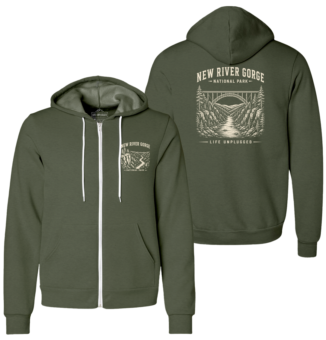 NEW RIVER GORGE NATIONAL PARK Supersoft Midweight Zip Up Hoodie