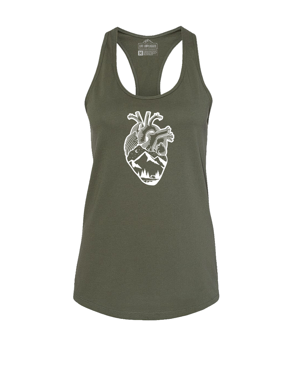 Anatomical Heart (Full Chest) Women's Racerback Tank Top