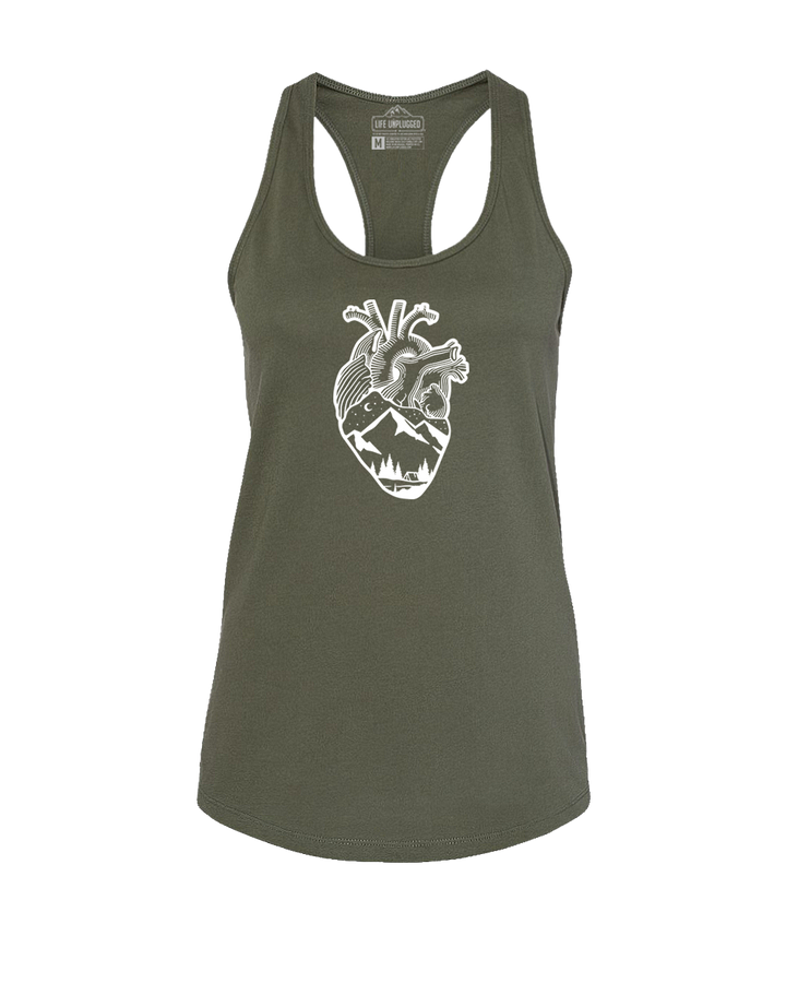 Anatomical Heart (Full Chest) Women's Racerback Tank Top