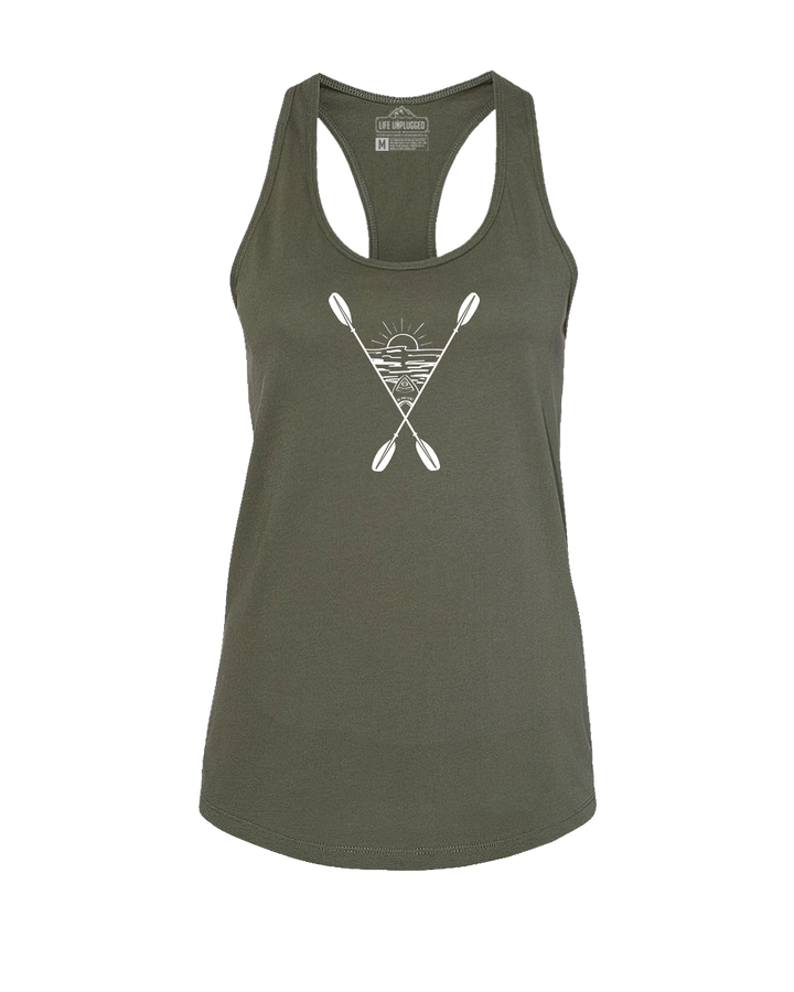 Kayaking Into The Sunset Women's Racerback Tank Top