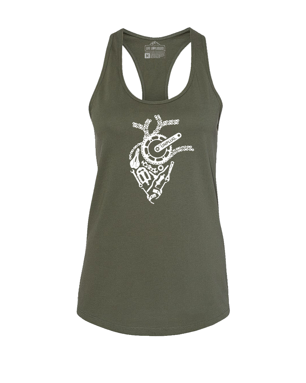 Anatomical Heart (Bicycle Parts) Women's Racerback Tank Top