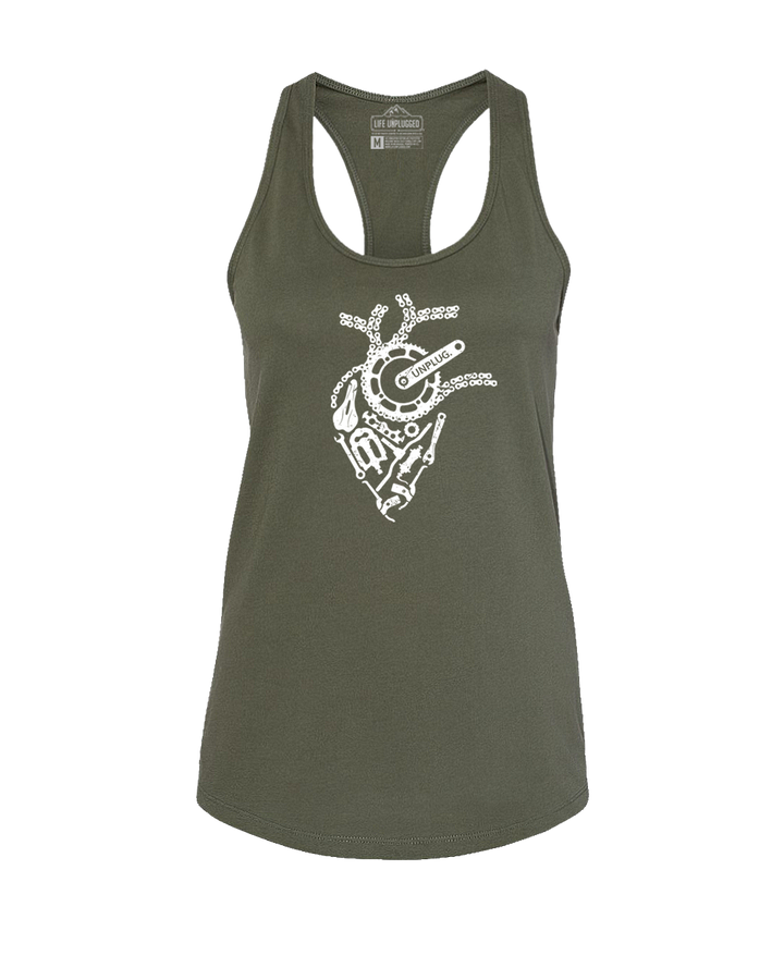 Anatomical Heart (Bicycle Parts) Women's Racerback Tank Top