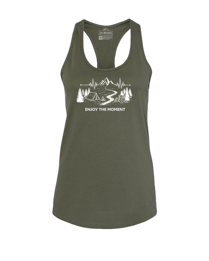 ENJOY THE MOMENT (MOUNTAIN SCENE) Women's Racerback Tank Top