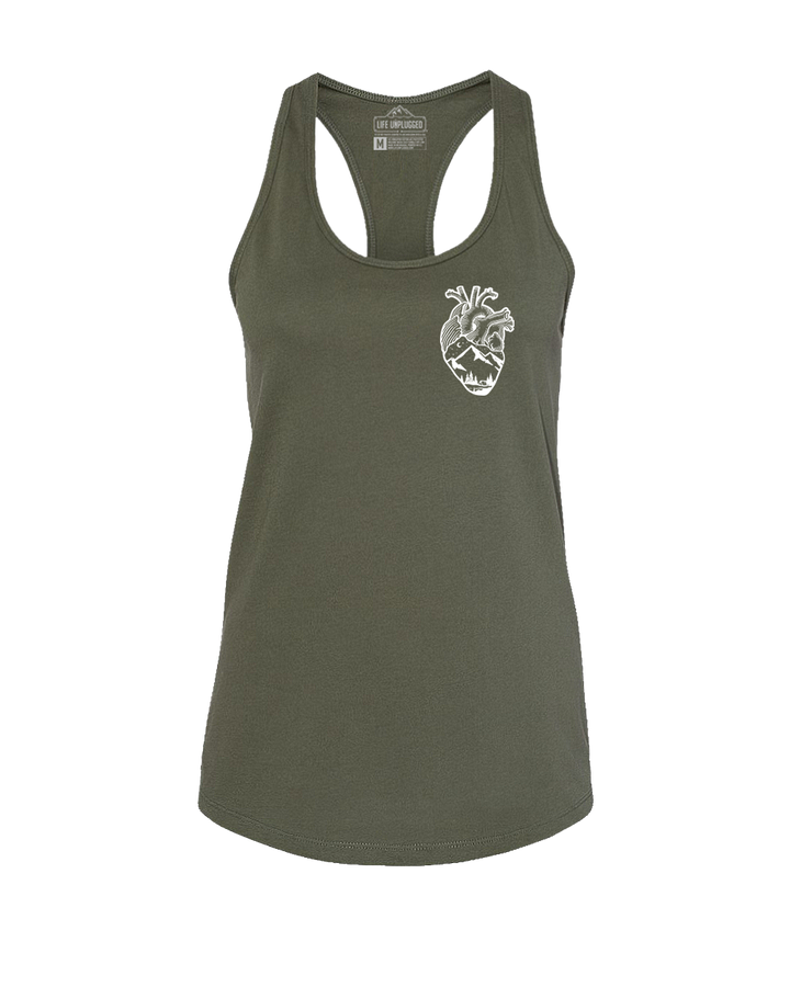 Anatomical Heart (Left Chest) Women's Racerback Tank Top