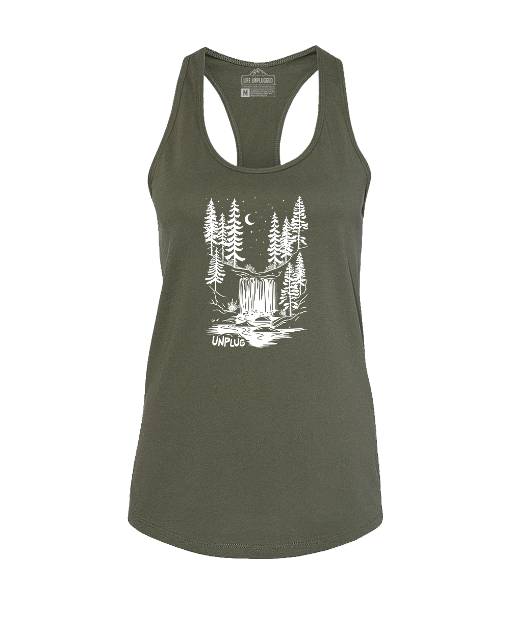 WATERFALL UNDER THE STARS Women's Racerback Tank Top