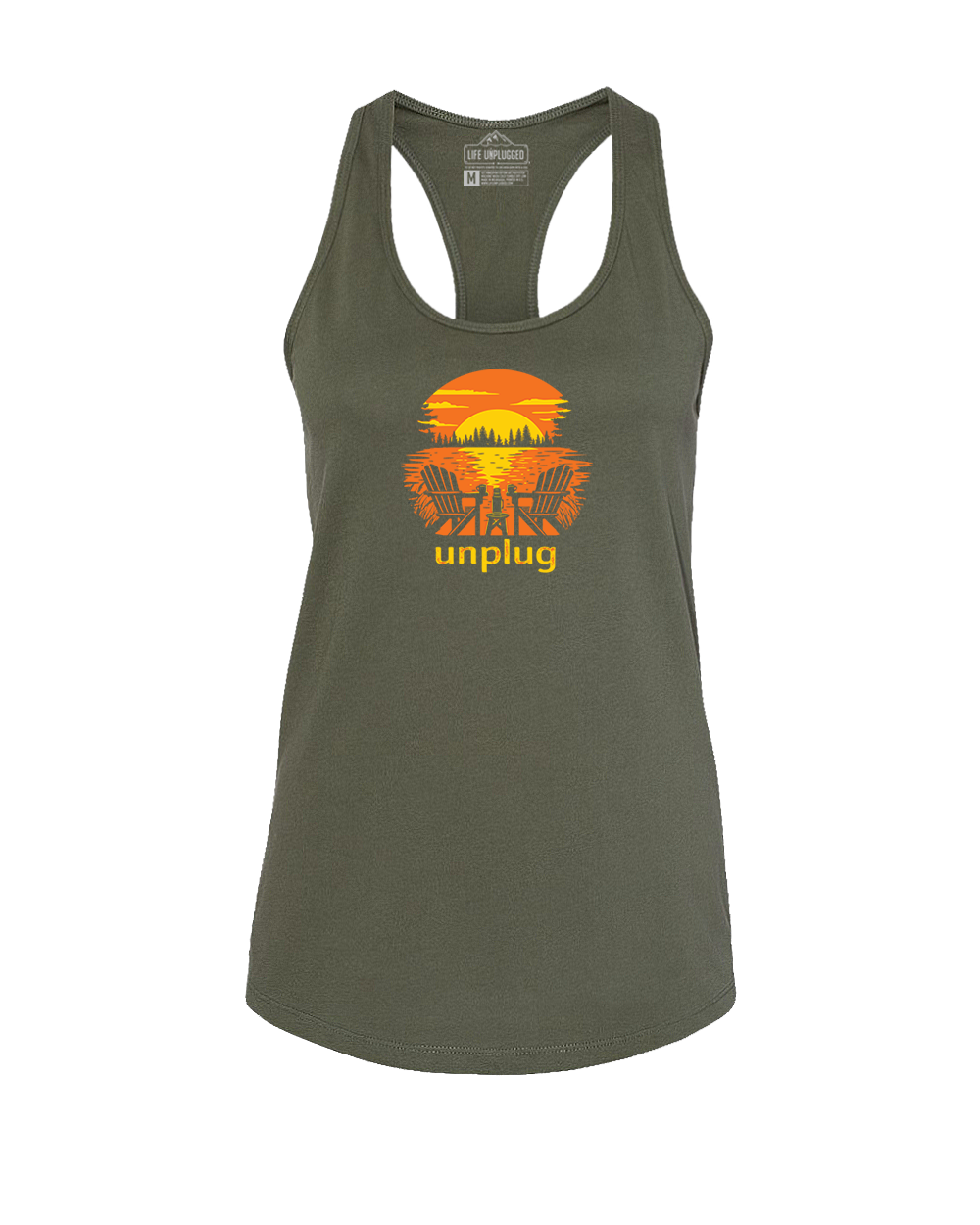 CHAIRS AT SUNSET Women's Racerback Tank Top