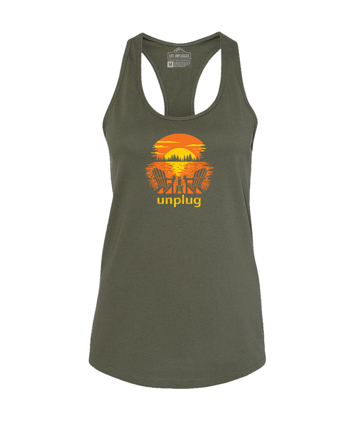 CHAIRS AT SUNSET Women's Racerback Tank Top