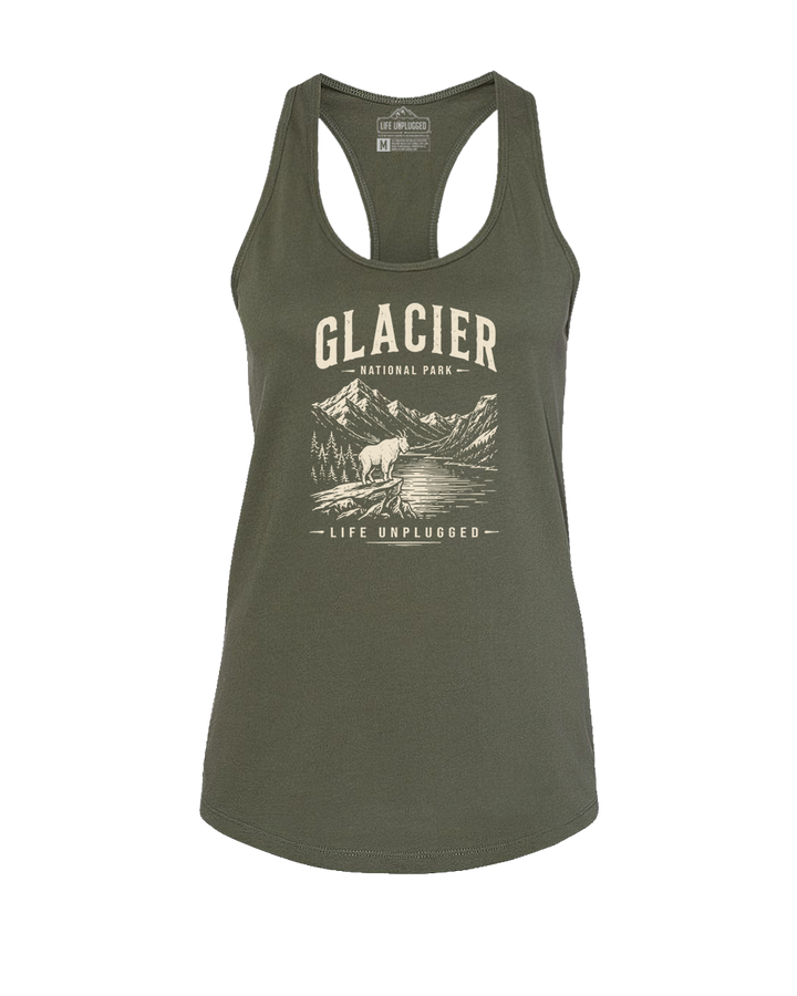 GLACIER NATIONAL PARK  Women's Racerback Tank Top