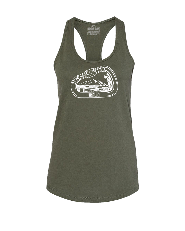 Rock Climbing Mountain Scene Women's Racerback Tank Top