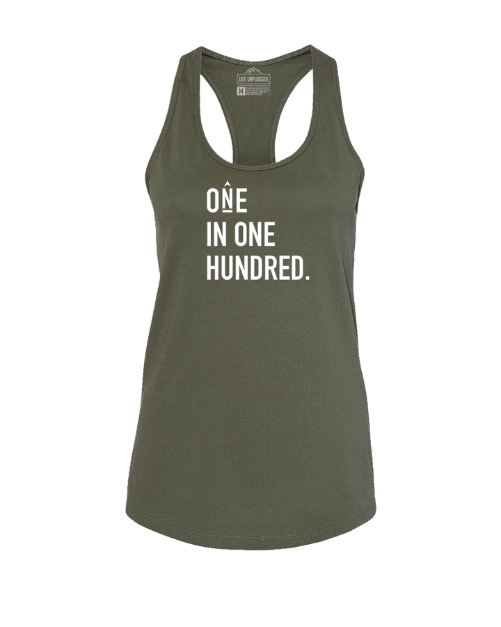 One in One Hundred Stacked Women's Racerback Tank Top