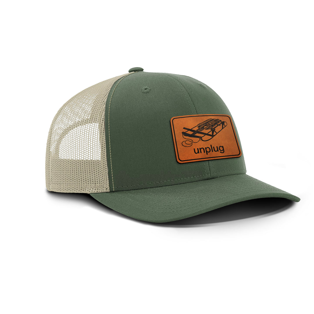 RUNNER SLED Snapback Leather Patch Hat