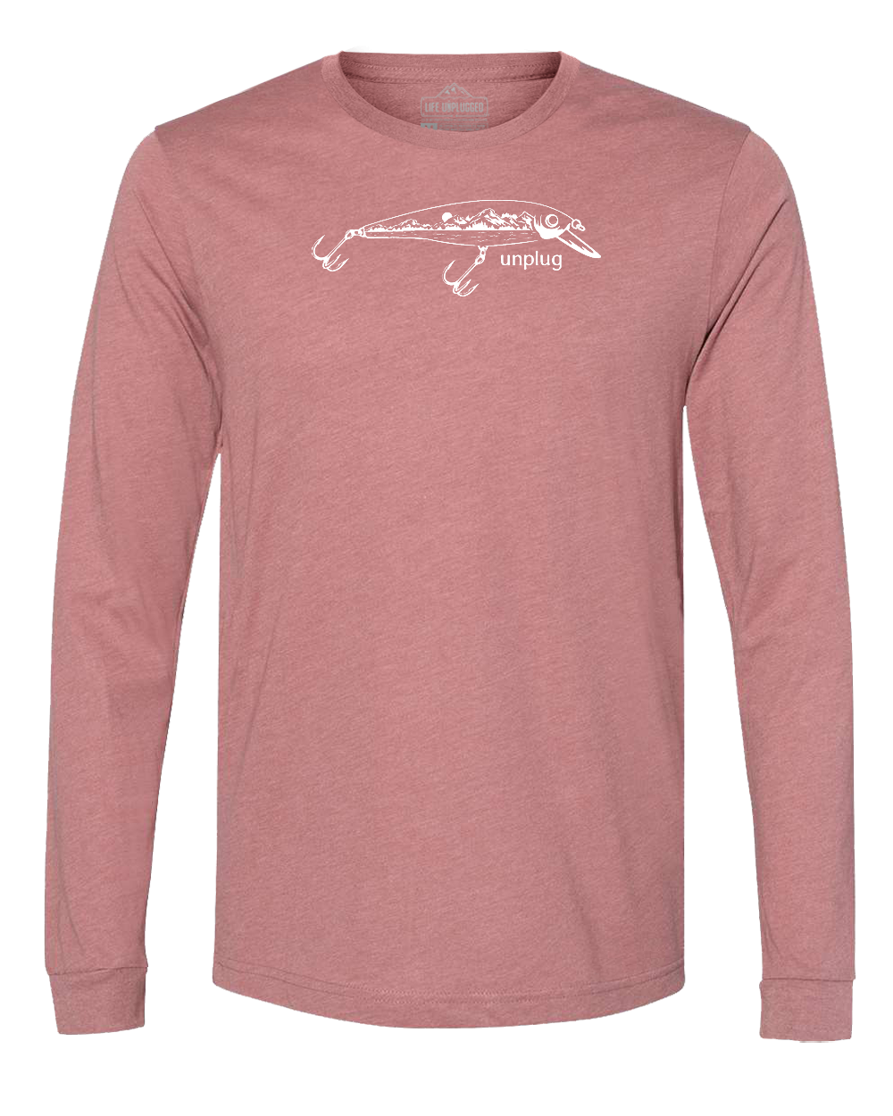 Fishing Lure Mountain Scene Long Sleeve T-Shirt