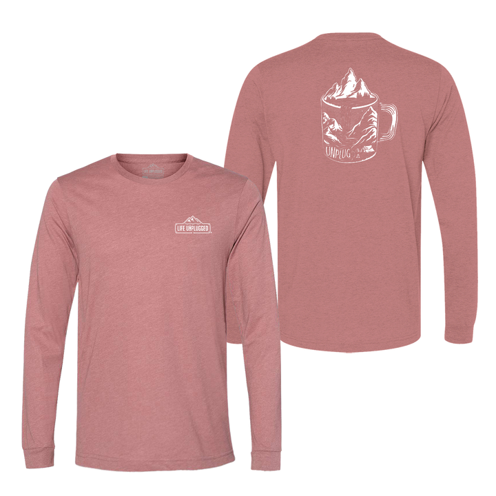 Coffee Mountain Scene Long Sleeve T-Shirt