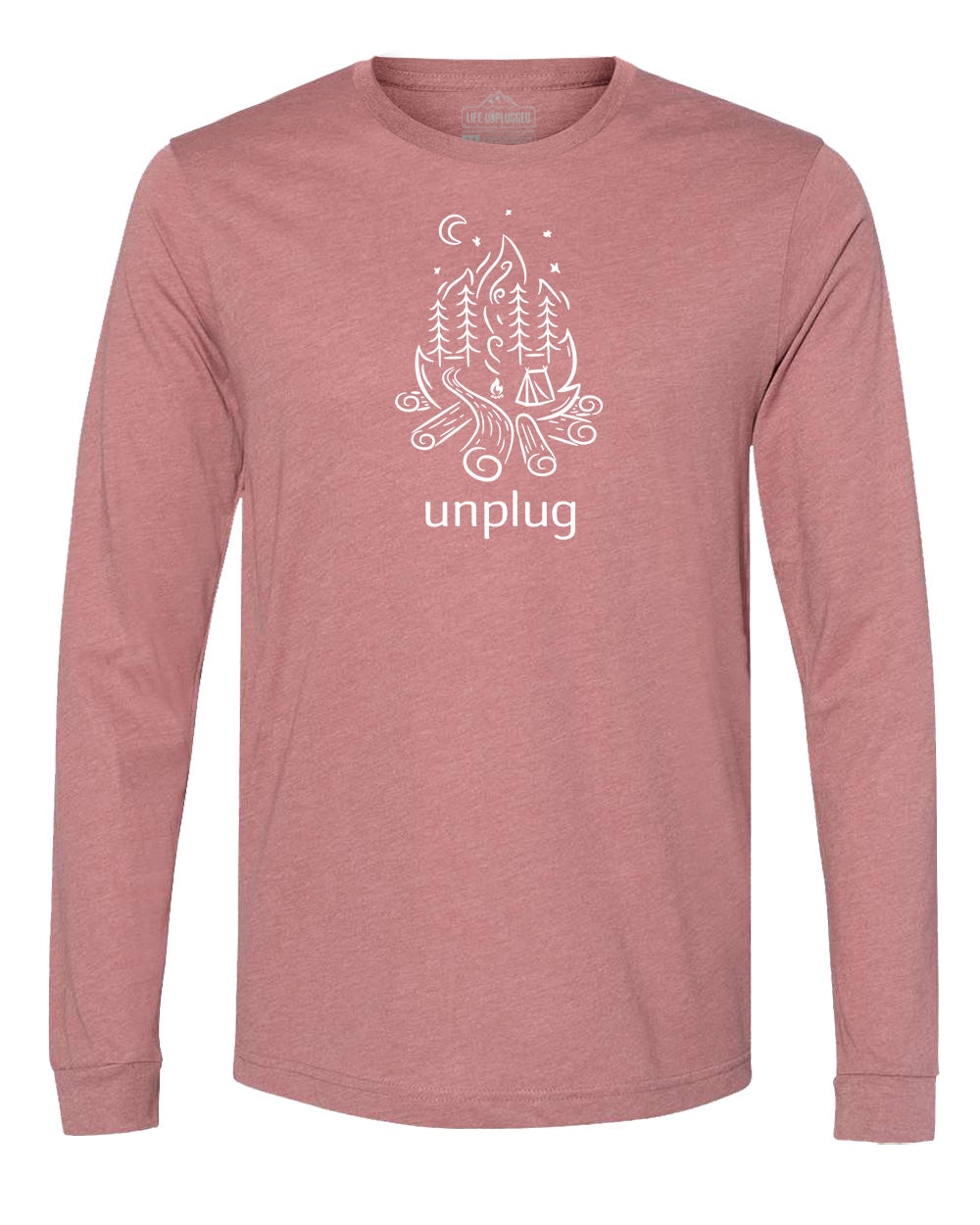 Campfire Camping Scene Long Sleeve T-Shirt