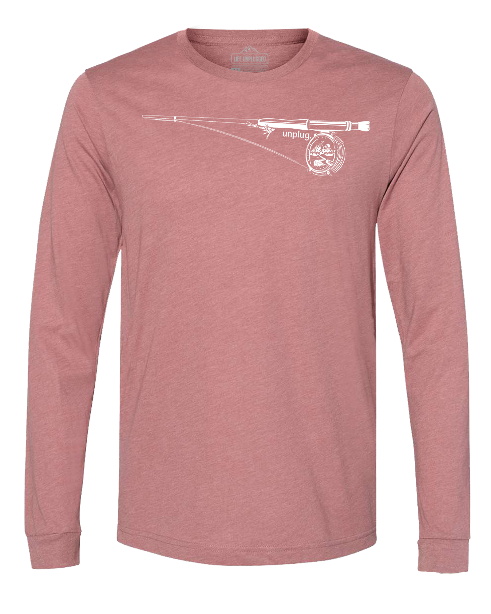 Fly Fishing Mountain Scene Long Sleeve T-Shirt