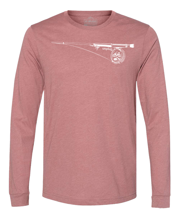 Fly Fishing Mountain Scene Long Sleeve T-Shirt