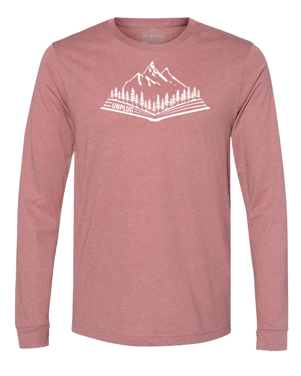 Open Book Mountain Scene Long Sleeve T-Shirt