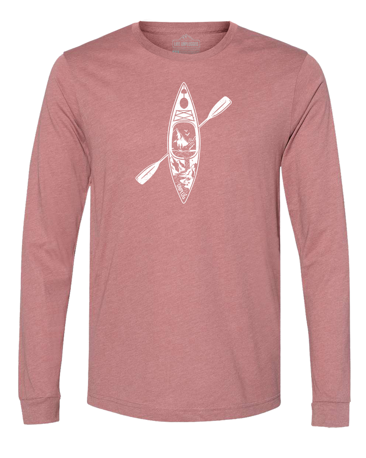 Kayak Mountain Scene Long Sleeve T-Shirt