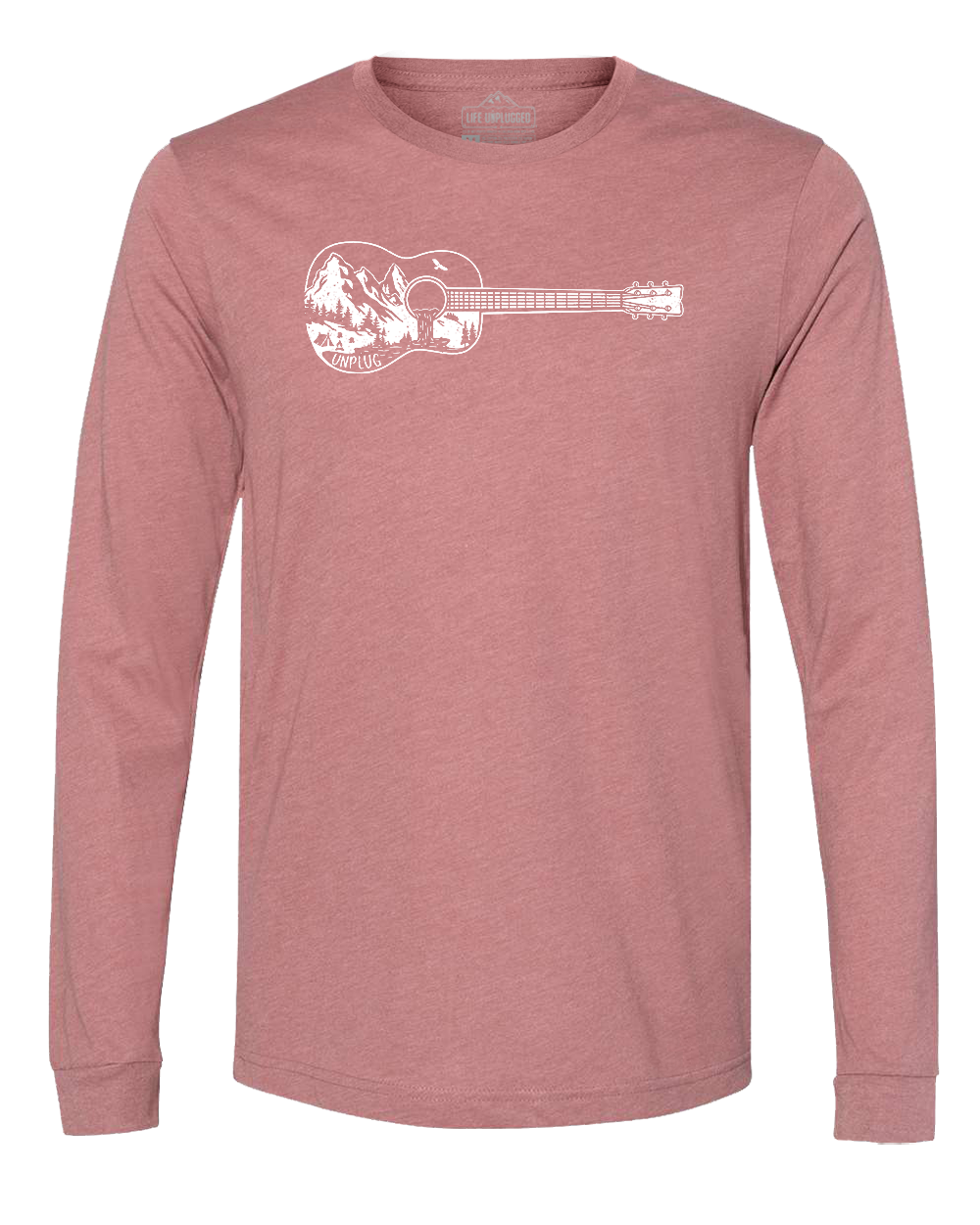 Guitar Mountain Scene Long Sleeve T-Shirt