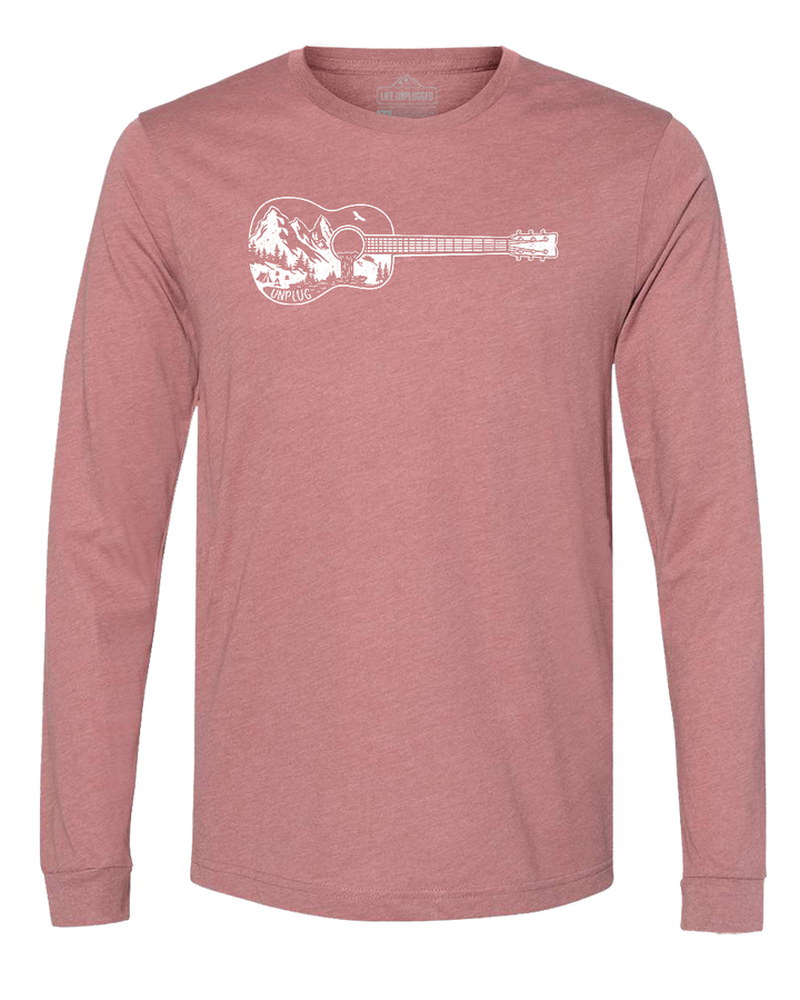 Guitar Mountain Scene Long Sleeve T-Shirt