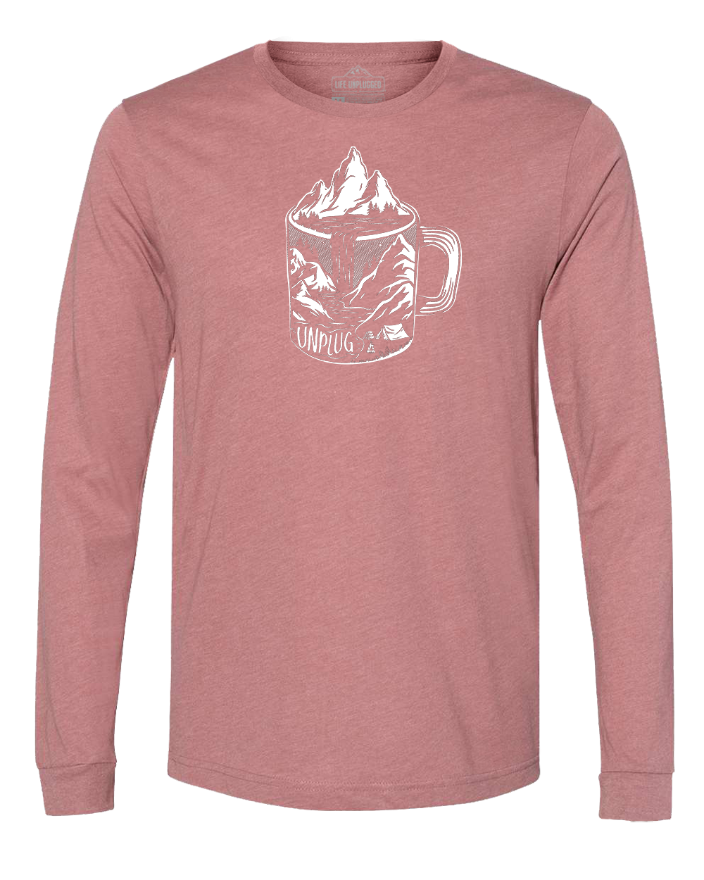Coffee Mountain Scene Long Sleeve T-Shirt