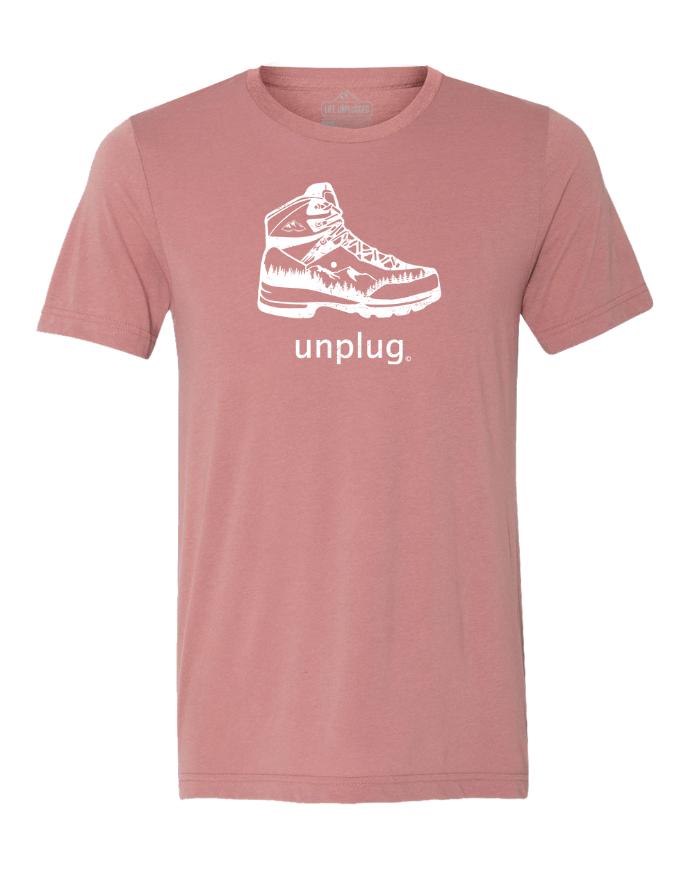 Hiking Boot Mountain Scene Triblend T-Shirt