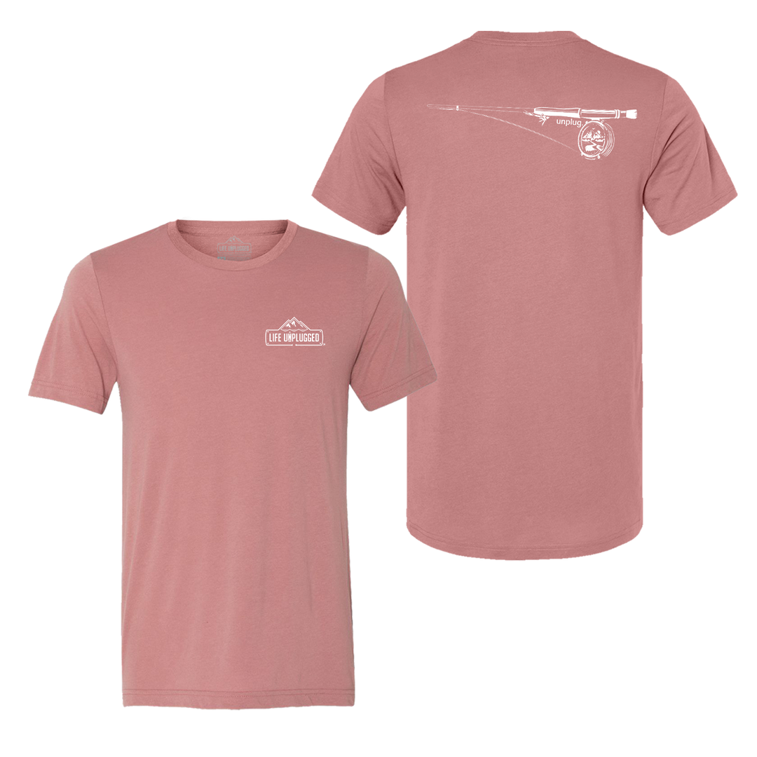 Fly Fishing Mountain Scene Triblend T-Shirt