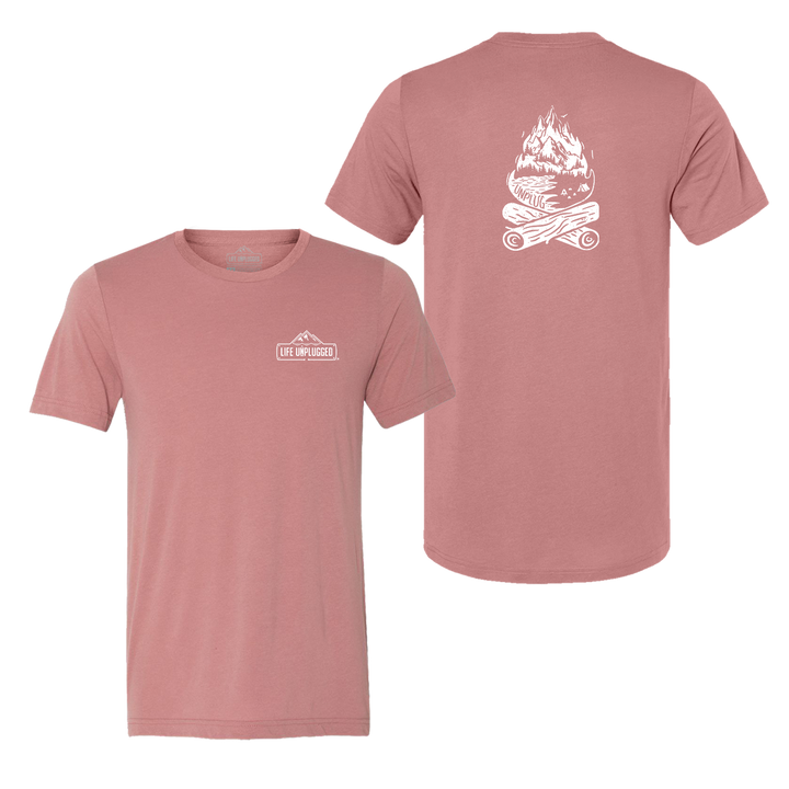 Campfire Mountain scene Triblend T-Shirt