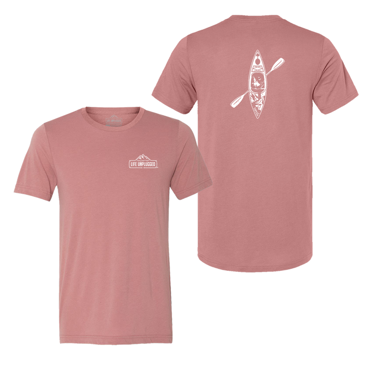 Kayak Mountain Scene Triblend T-Shirt