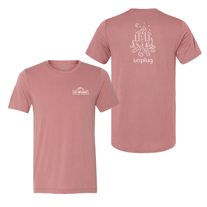 Campfire Camping Scene Triblend T-Shirt