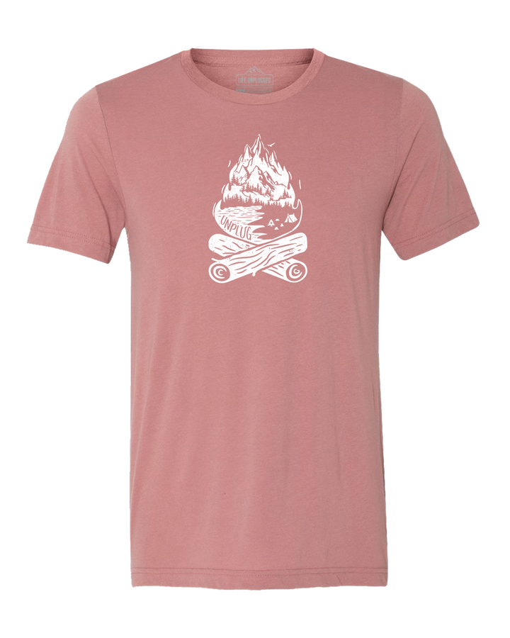 Campfire Mountain scene Triblend T-Shirt