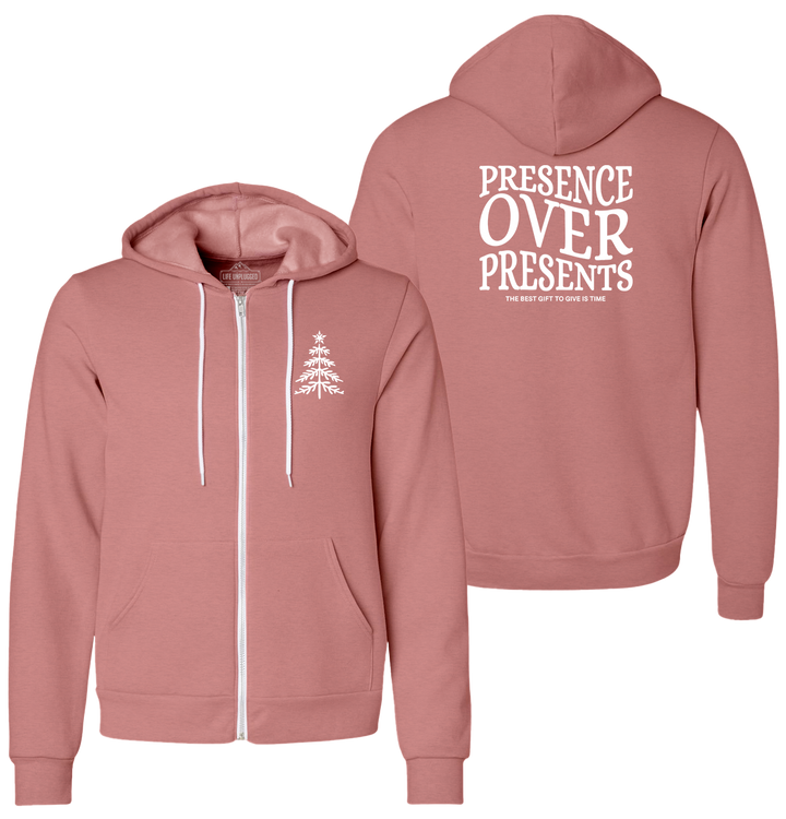 Presence Over Presents Supersoft Midweight Zip Up Hoodie