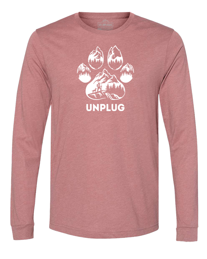 Paw Print Mountain Scene Long Sleeve T-Shirt