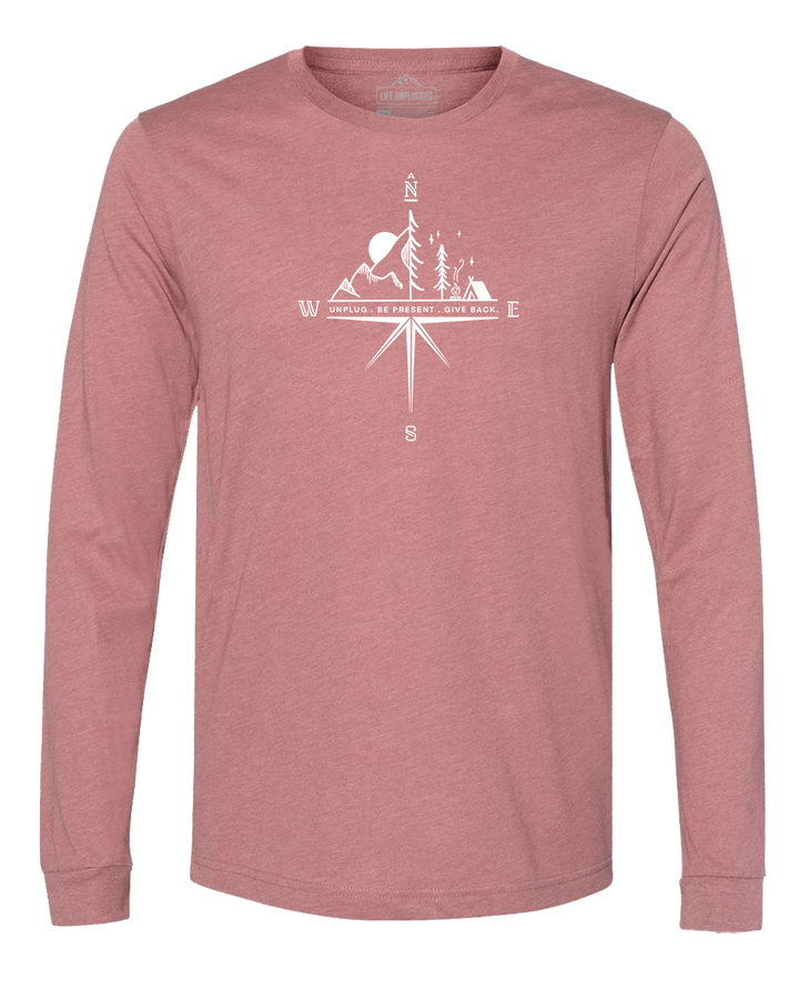 Compass Mountain Scene Long Sleeve T-Shirt