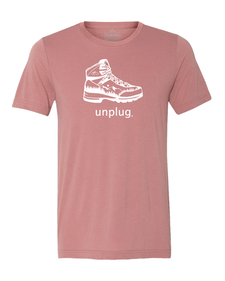 Hiking Boot Mountain Scene Triblend T-Shirt