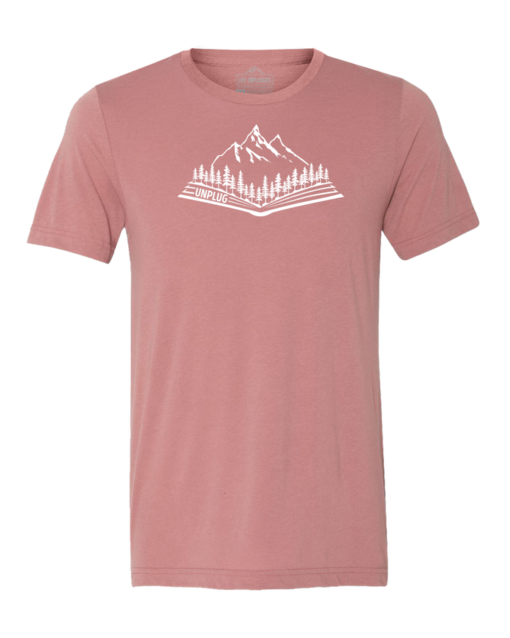 Open Book Mountain Scene Triblend T-Shirt