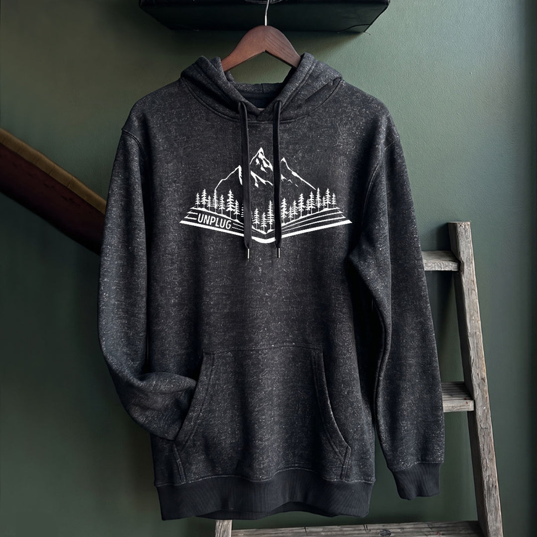 OPEN BOOK MOUNTAIN SCENE Nantucket Super Soft Sweater Hoodie