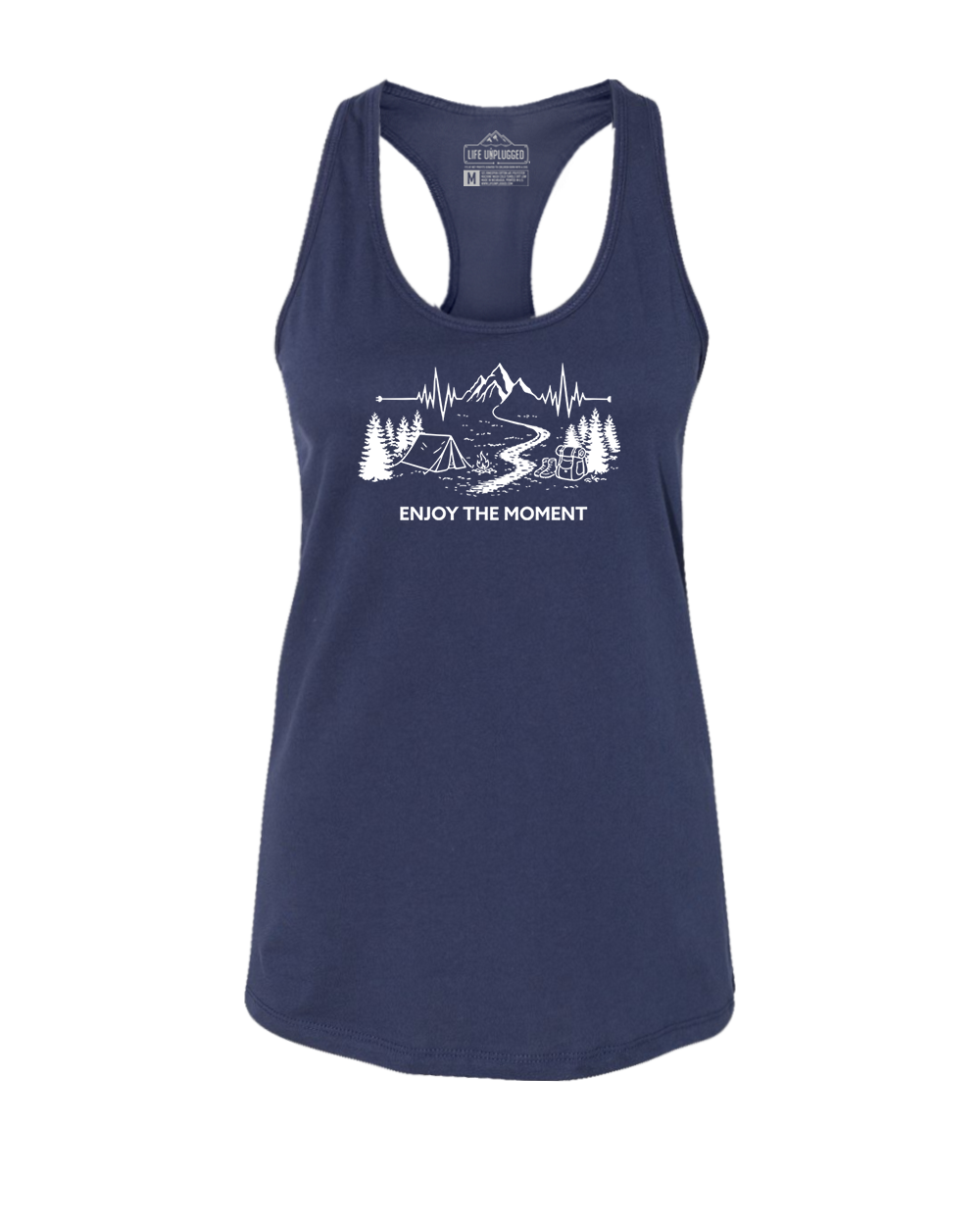 ENJOY THE MOMENT (MOUNTAIN SCENE) Women's Racerback Tank Top