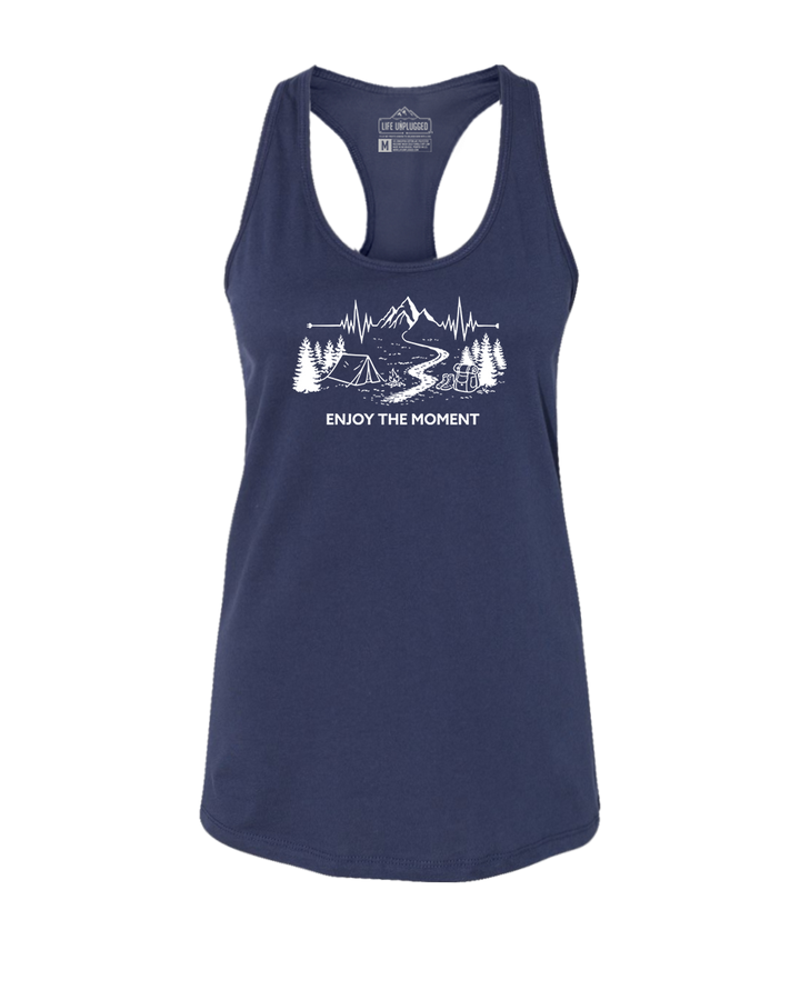 ENJOY THE MOMENT (MOUNTAIN SCENE) Women's Racerback Tank Top
